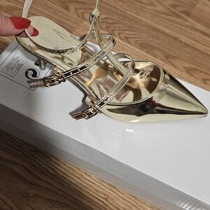Element Shine Metallic Gold Strappy Heels